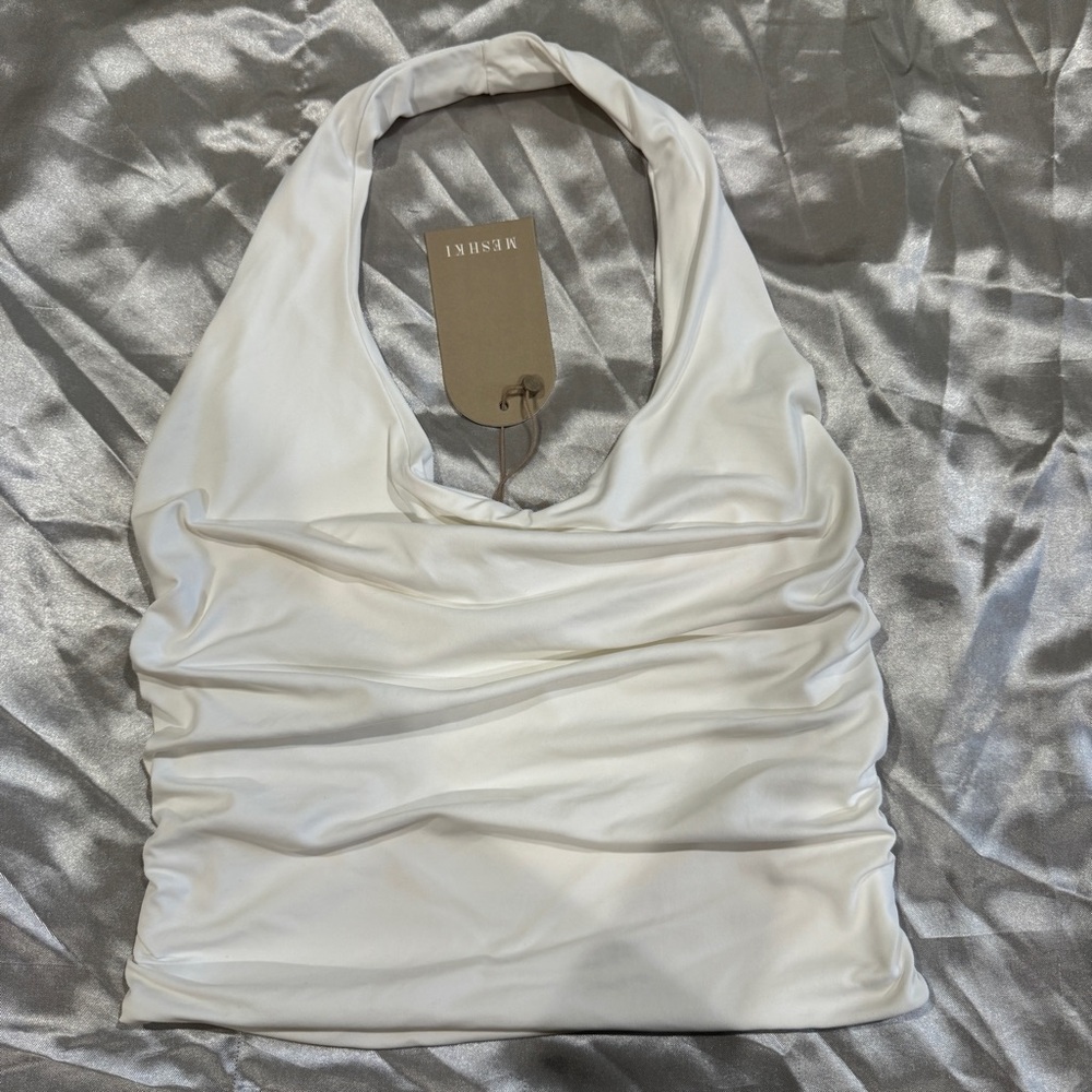 Meshki White Halter Top